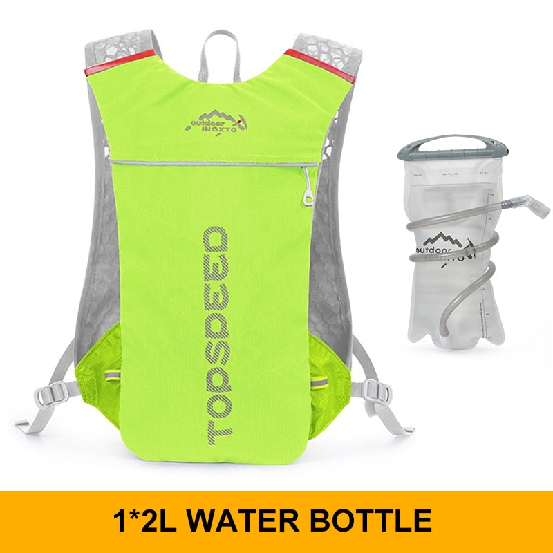 INOXTO trail Ultraleichter Fahrrad Lauf Rucksack mit 5-Liter Trinksystem und Reflektoren