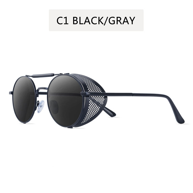 Runde Polarisierte Sonnenbrille Retro Männer Frauen Metall Kreis Fahren Gläser UV400