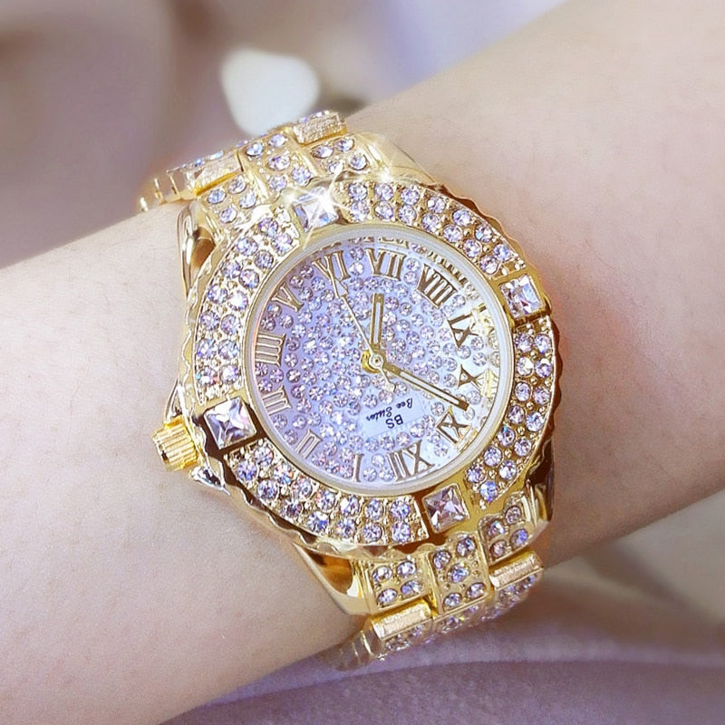 Damen Armband Uhr Mode Fashion Strass Luxus Chronograph Business Schmuck