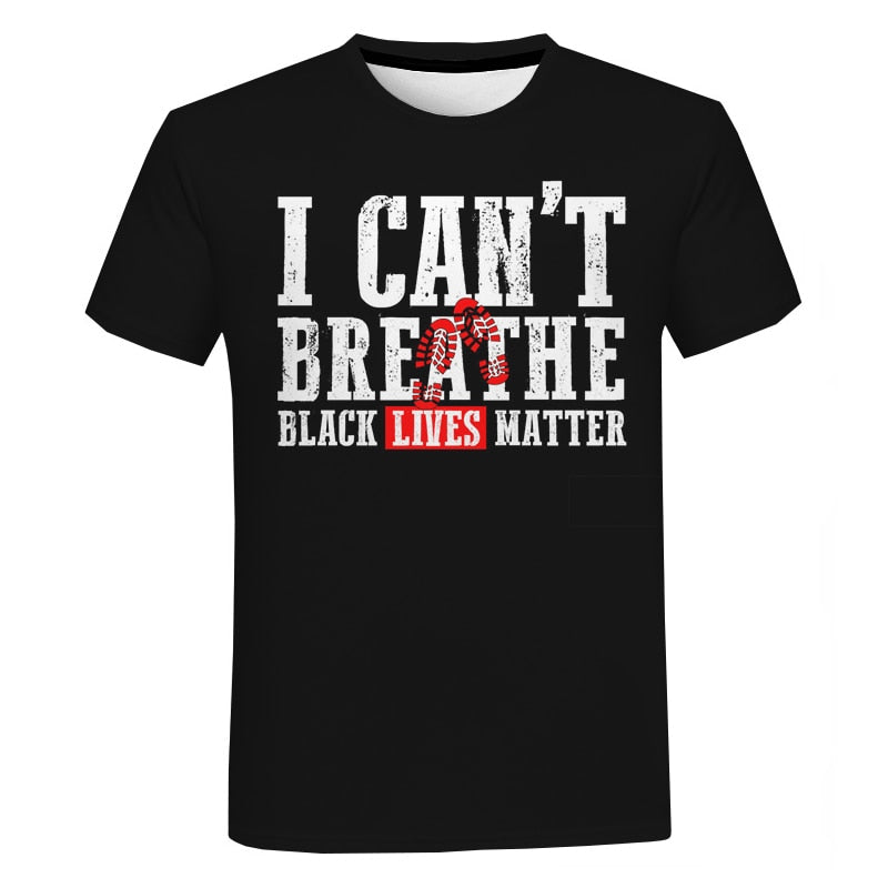 T-Shirt Unisex Streetwear Fashion Black Lives Matter I Can't Breathe George Floyd