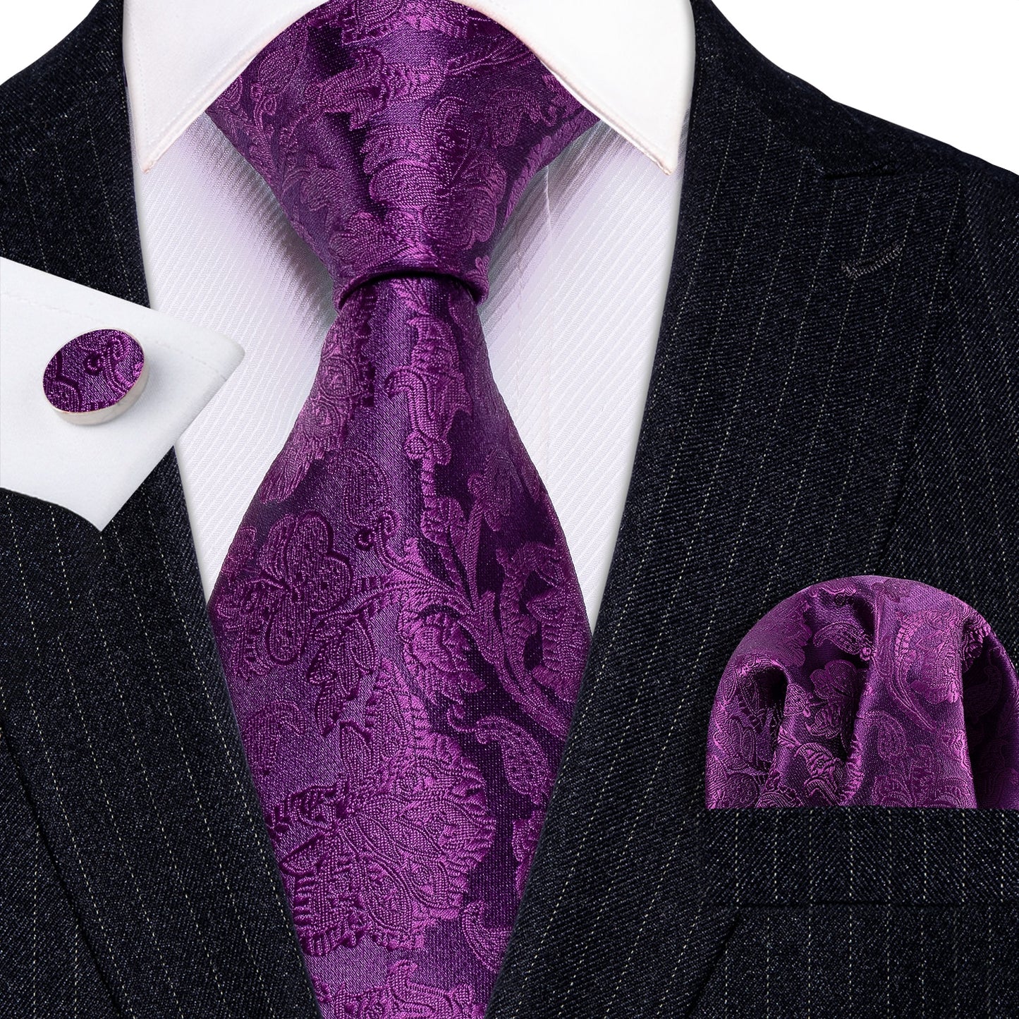 Fashion Seide Krawatte Lila Herren Hochzeit Konfirmation Männer Business