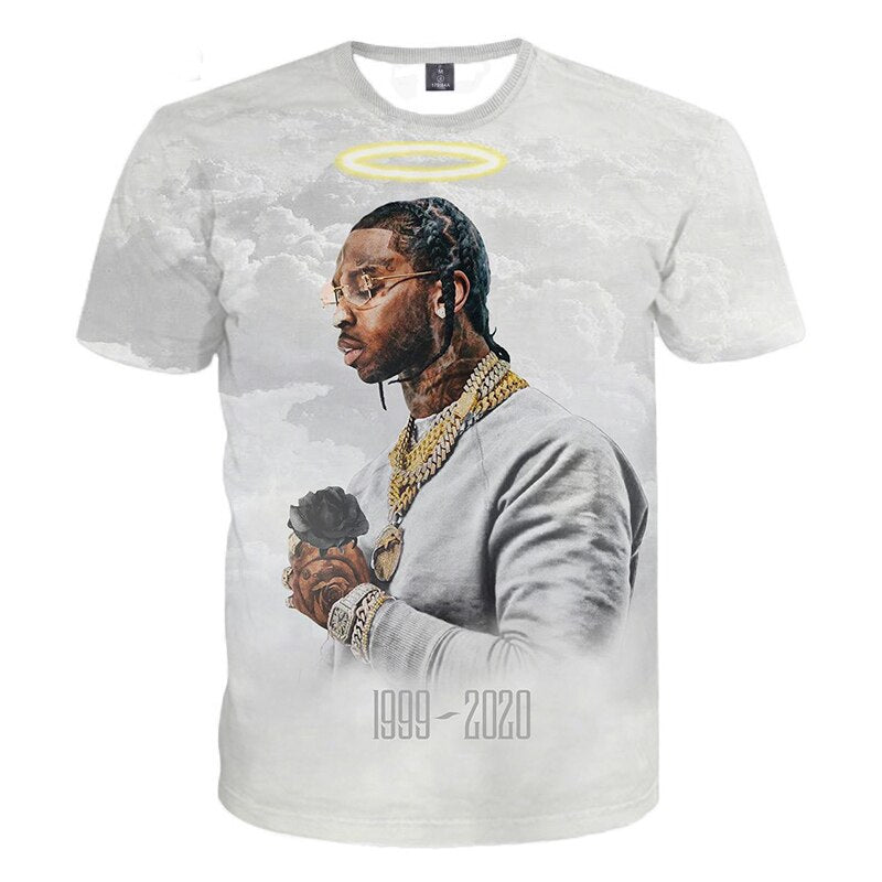 Herren Rapper Pop Smoke 3D T-Shirt Rundhals Unisex Sommer Streetwear