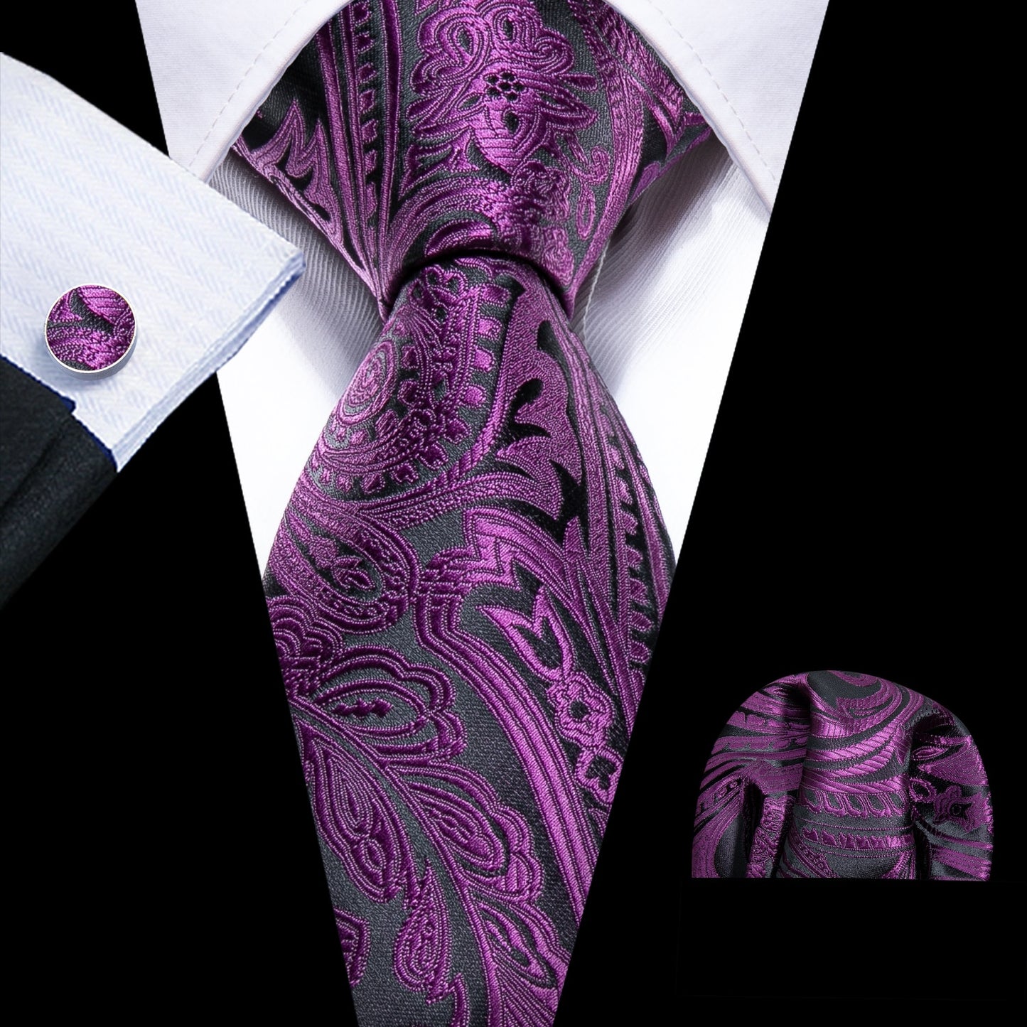 Fashion Seide Krawatte Lila Herren Hochzeit Konfirmation Männer Business