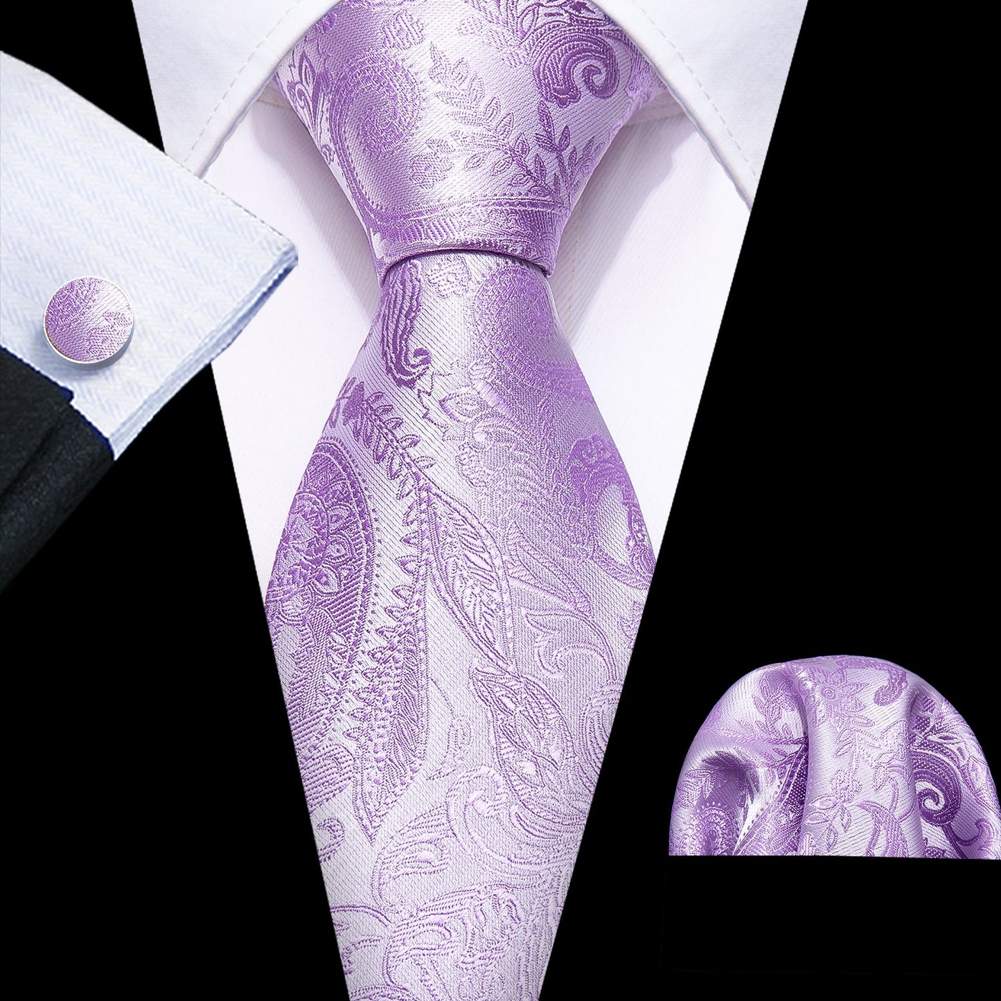 Fashion Seide Krawatte Lila Herren Hochzeit Konfirmation Männer Business