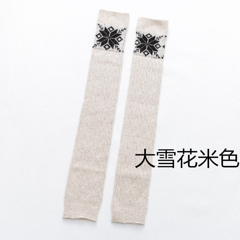 Damen Lange Socken Beinwärmer Stulpen Beinlinge Häkeln Kniestrümpfe Overknees