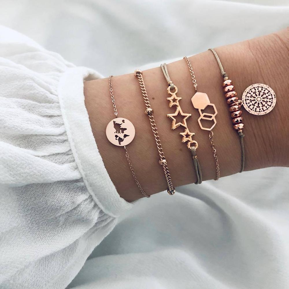 SET Armband Damen  Freundschaftsarmband Yoga Bettelarmbänder Makramee
