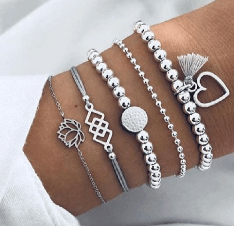 SET Armband Damen  Freundschaftsarmband Yoga Bettelarmbänder Makramee