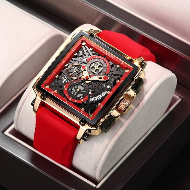 Herren Armbanduhr Silber Schwarz Edelstahl Fashion Luxus Chronograph Business