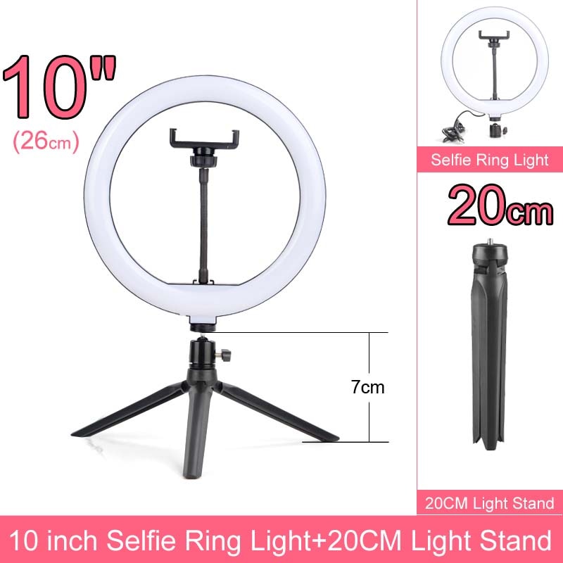 Selfie Ringlicht mit Stativ-Ständer 10 12 14 Inch Dimmbare LED Ring Fotografie