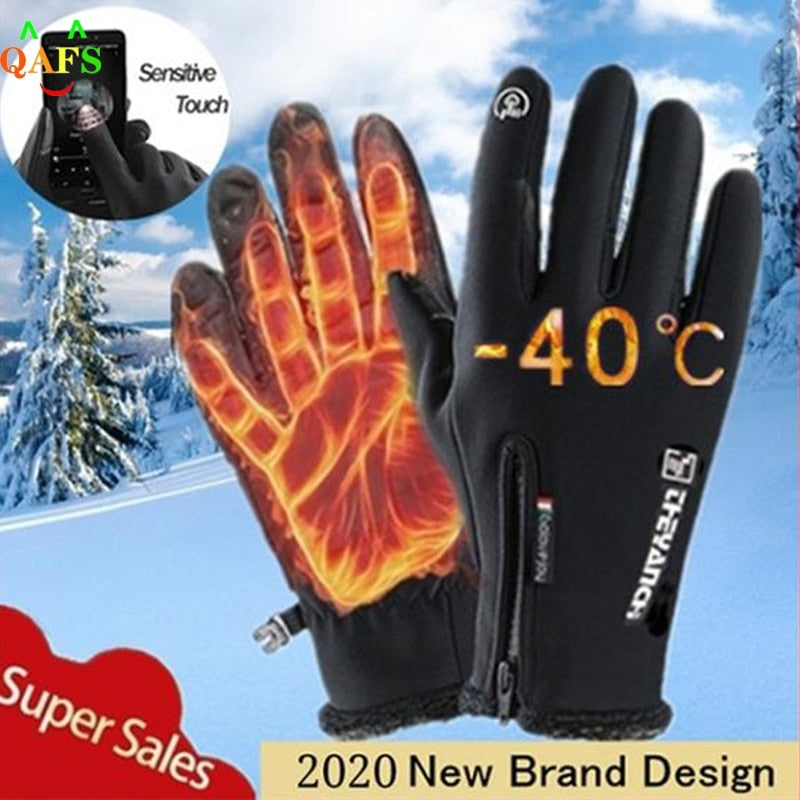 Fahrradhandschuhe Damen Herren Thermo Winter Handschuhe Touchscreen Wasserdicht