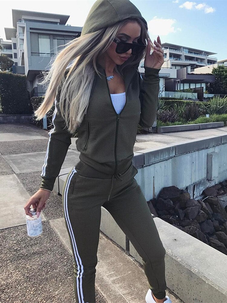 Damen Jogginganzug Jogging Trainingsanzug Fitnessanzug Freizeitanzug Hausanzug