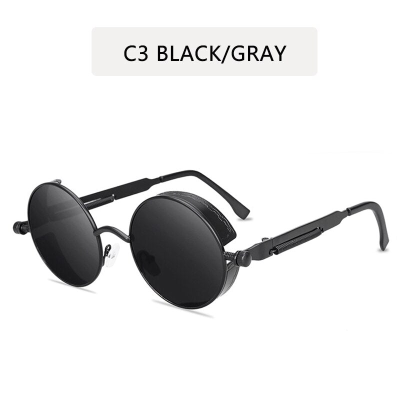 Herren Designer Sonnenbrille Polarisierte Retro Damen Metall Runde Gläser UV400