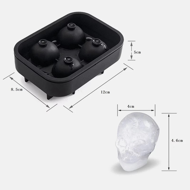 3D Silikon Eiswürfelform Totenkopf Skull Party Eiswürfel Cocktails Whiskey