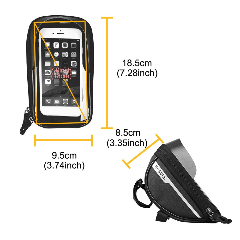 B-Soul Fahrradtasche Wasserdicht Rahmentasche Oberrohrtasche 6,0'' Handyhalter