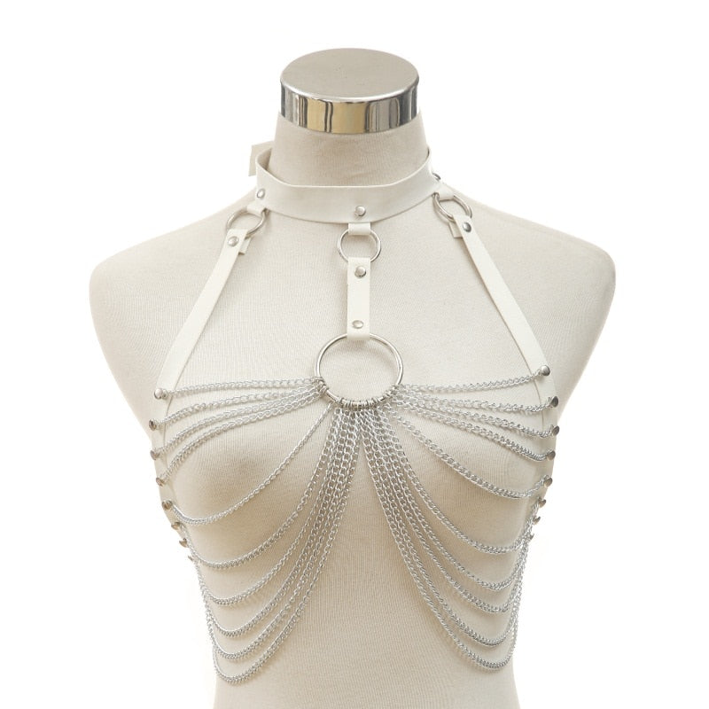 Sexy Harness Kette BH Gürtel Toys Punk Goth Frauen Bdsm Bondage Dessous