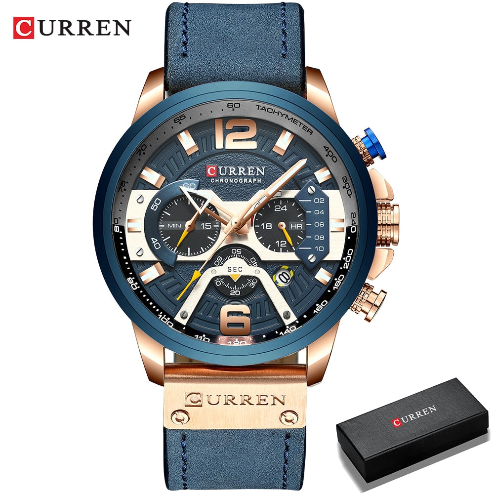 Herren Armbanduhr Silber Schwarz Edelstahl Fashion Luxus Chronograph  Business