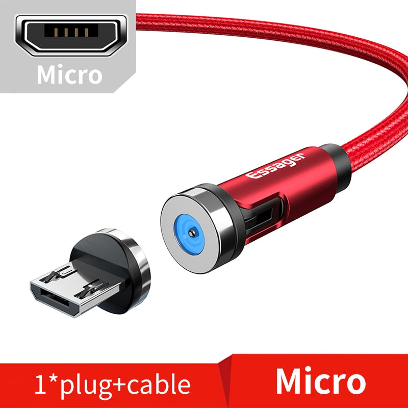 Ladekabel Samsung Handy USB C Typ-C Micro iPhone Huawei Xiaomi Magnet LED Magnetstecker