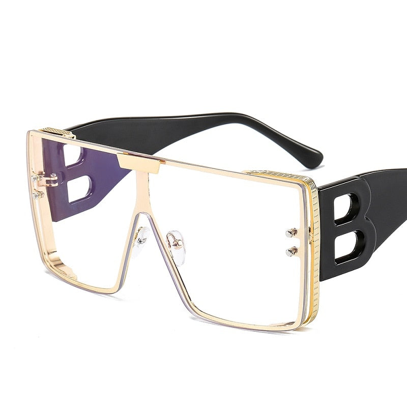 Designer Sonnenbrille Damen Herren Quadratische Übergröße Gläser Vintage UV400