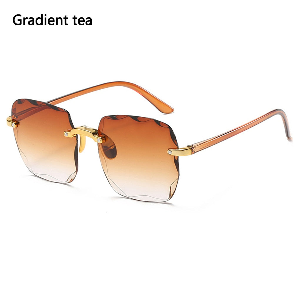 Damen Herren Randlose Sonnenbrille Luxus Shades UV400 Brillen Sonnenbrillen Neu