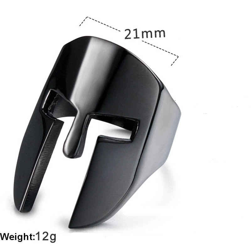 Edelstahl Ring Krieger Helm Sparta Maske Gladiator Troja 300 Biker