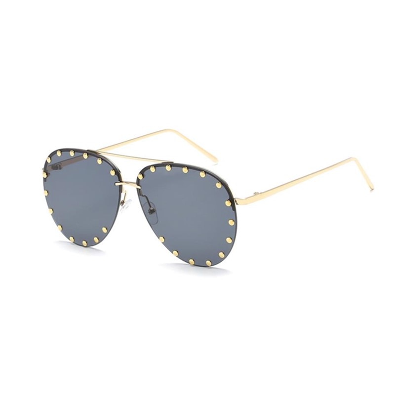 Designer Übergroße Pilot Sonnenbrille Polarisierte Damen Rund Spiegel Gläser