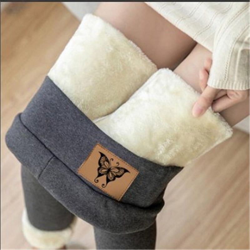 Frauen Winter Warm Thermo Hose Innenfleece Strumpfhose Blickdicht Hosen Leggins