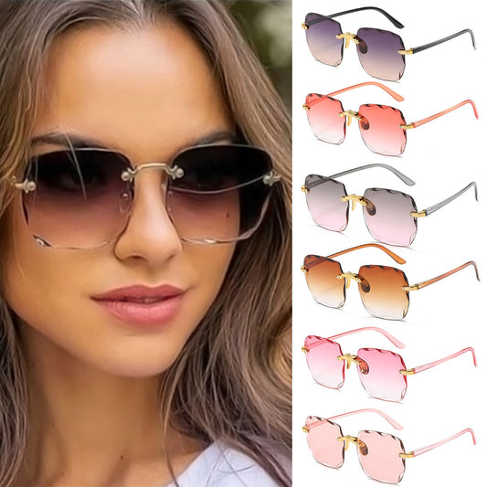 Damen Herren Randlose Sonnenbrille Luxus Shades UV400 Brillen Sonnenbrillen Neu