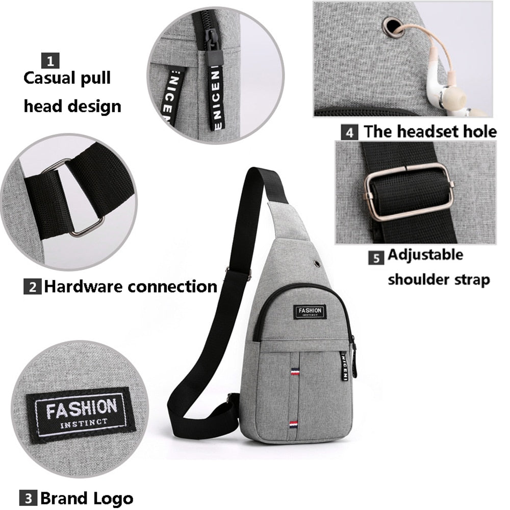 Herren Brusttasche CROSSOVER BAUCHTASCHE HÜFTTASCHE UMHÄNGETASCHE BODYBAG