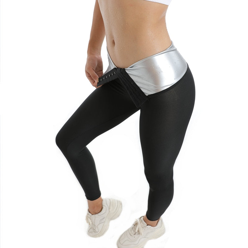 Frauen Sauna Hosen Körper Shaper Leggings Yoga Abnehmen Schweiß Einstellbare