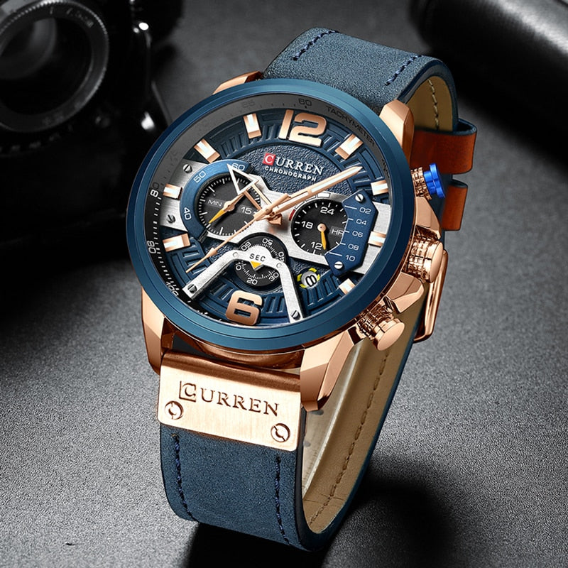 Herren Armbanduhr Silber Schwarz Edelstahl Fashion Luxus Chronograph  Business