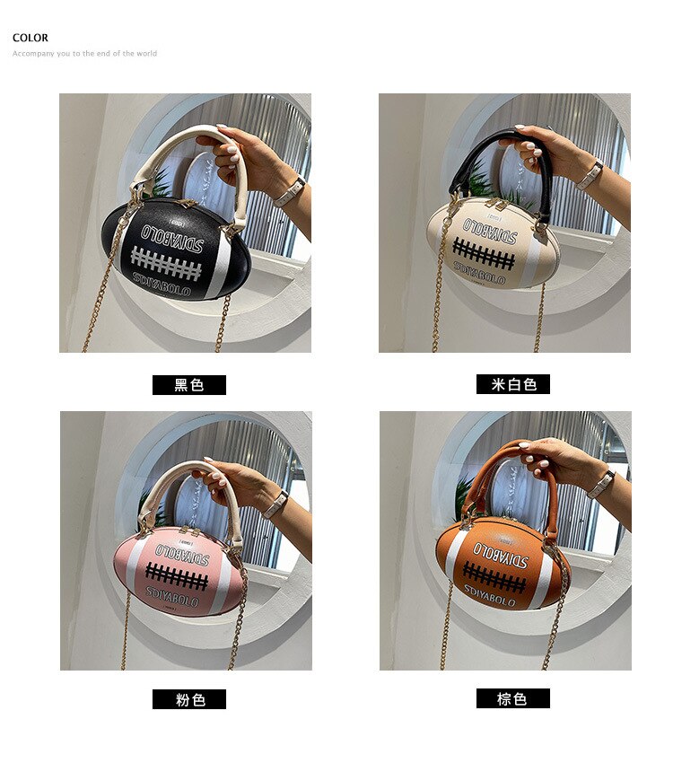 BagStreet kleine Damen Handtasche Schultertasche Herren Umhängetasche Football