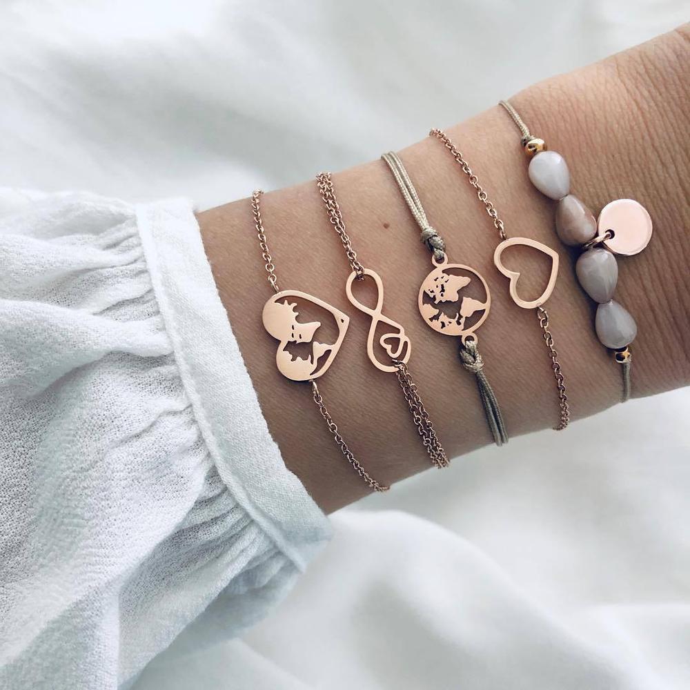 SET Armband Damen  Freundschaftsarmband Yoga Bettelarmbänder Makramee