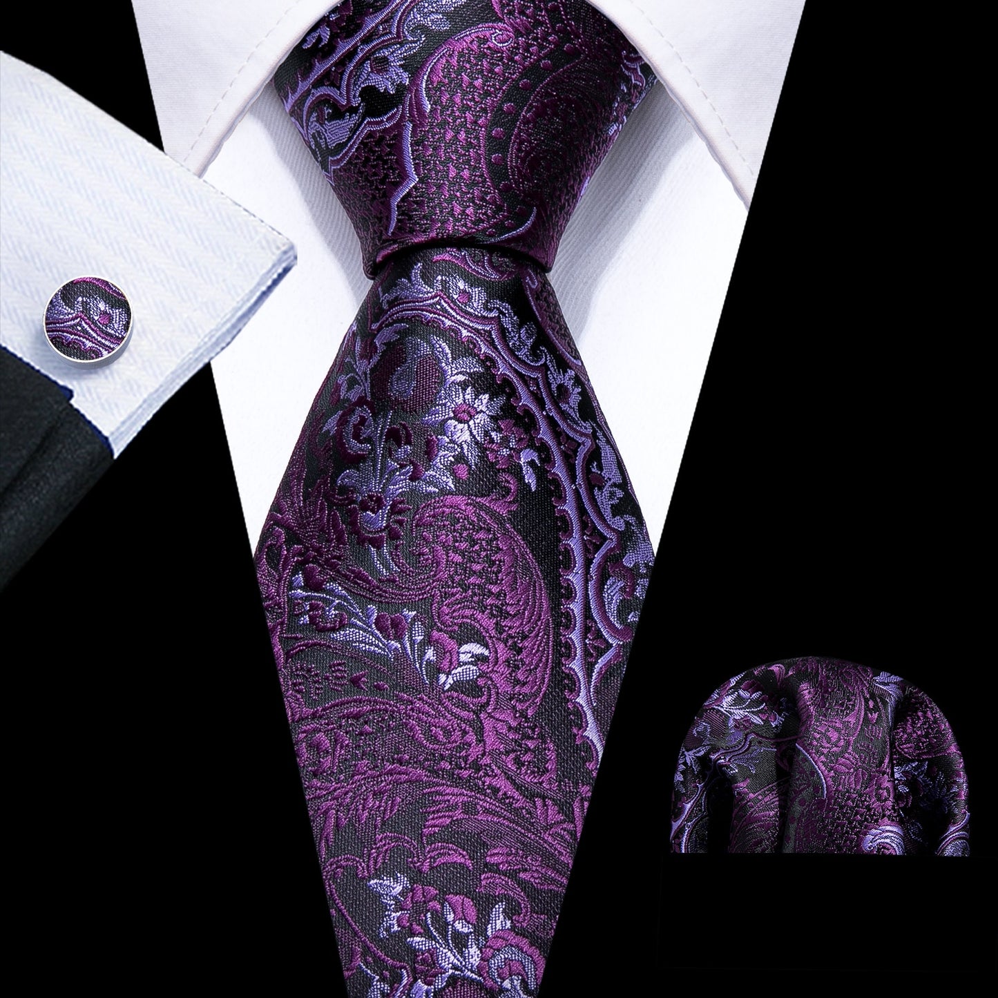 Fashion Seide Krawatte Lila Herren Hochzeit Konfirmation Männer Business
