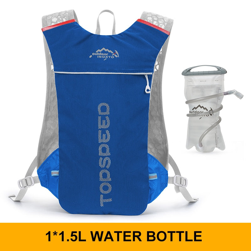 INOXTO trail Ultraleichter Fahrrad Lauf Rucksack mit 5-Liter Trinksystem und Reflektoren