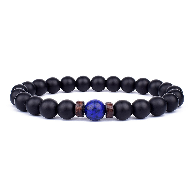 Armband Lava Holz Tibetische Buddha DAMEN HERREN Naturstein Freundschaftsarmband Yoga