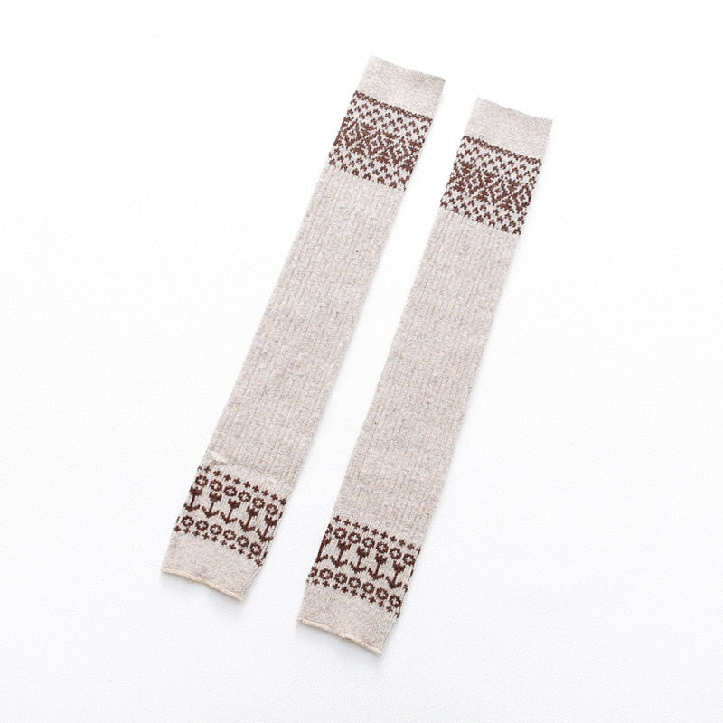 Damen Lange Socken Beinwärmer Stulpen Beinlinge Häkeln Kniestrümpfe Overknees