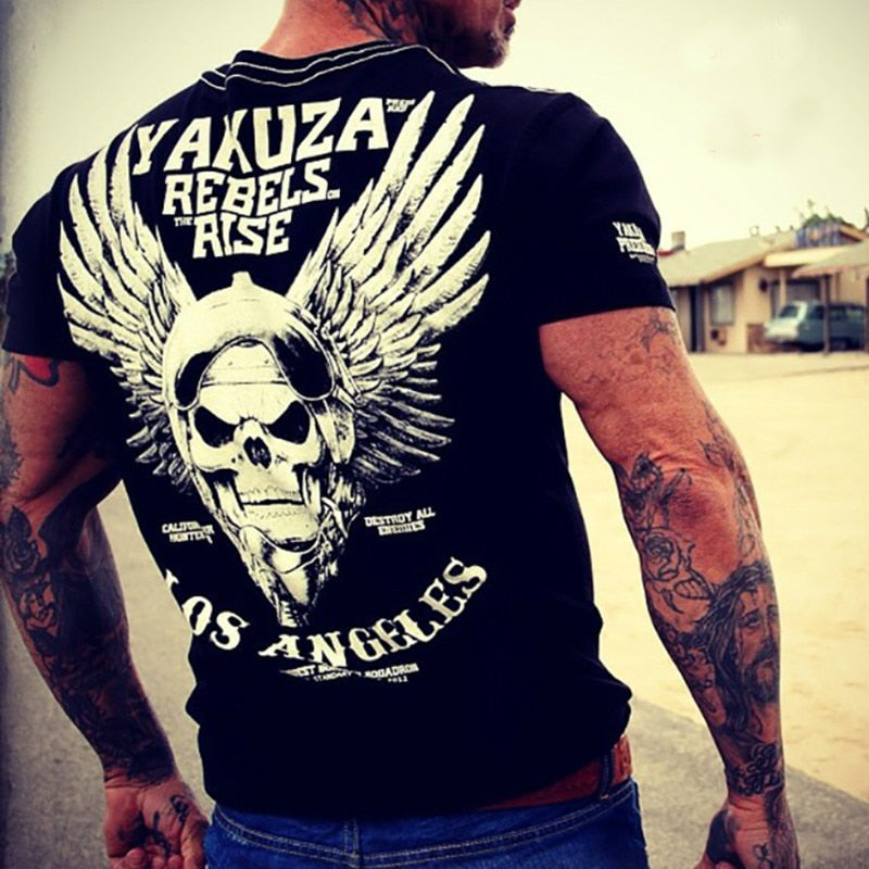 Herren  Metal Skull 3D T-Shirt Rundhals Unisex Sommer Streetwear