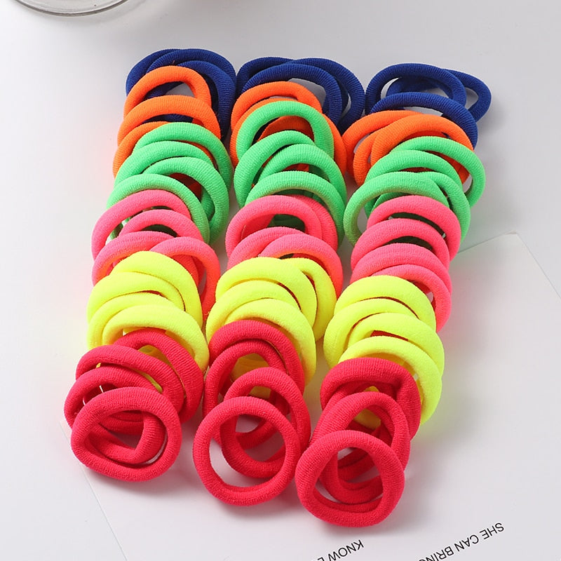 Haargummi Haarband Damen Haar Gummi 50 Stück Schwarz Bunt Zopfgummi Zopf