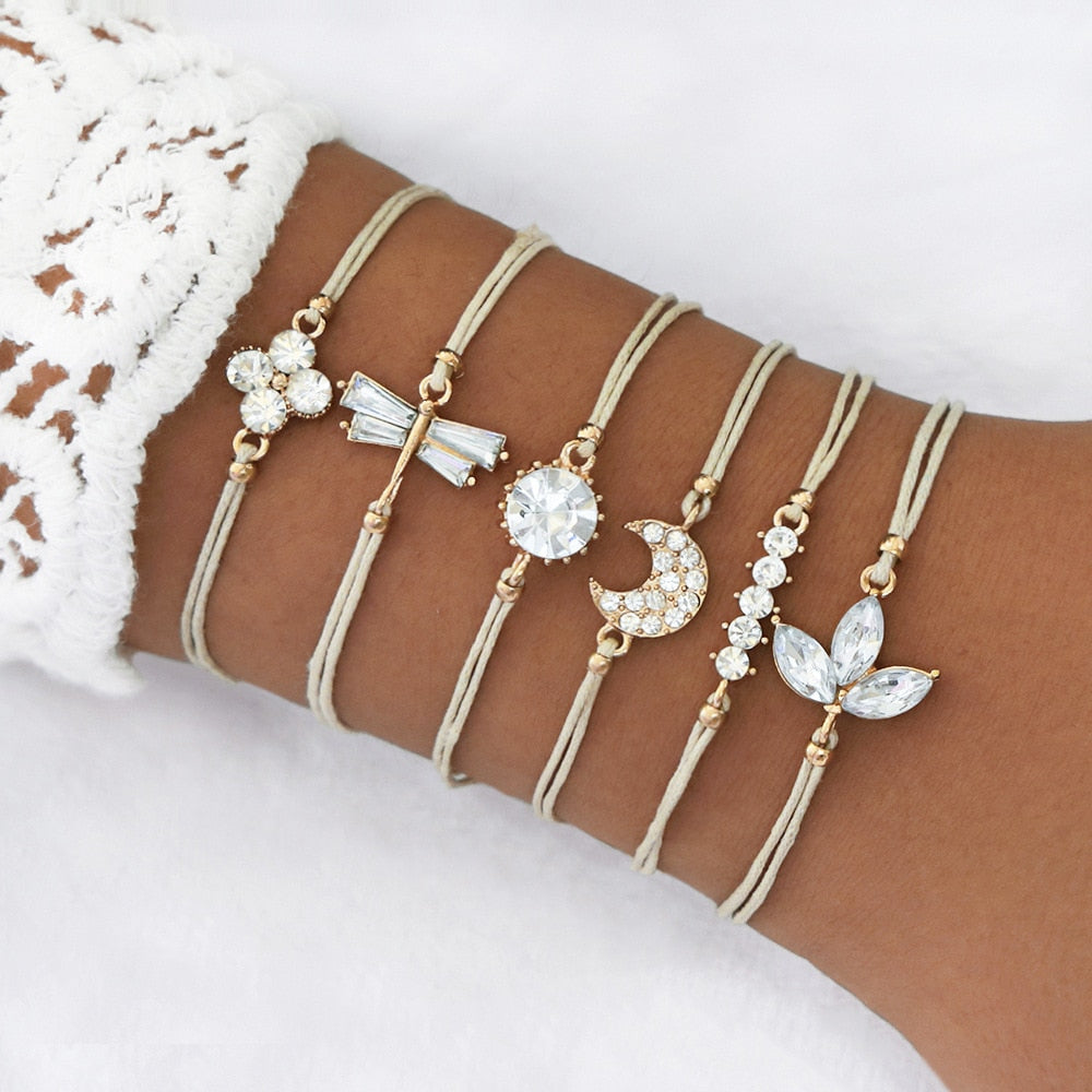 SET Armband Damen  Freundschaftsarmband Yoga Bettelarmbänder Makramee