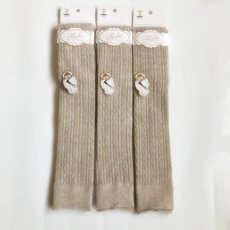 Damen Lange Socken Beinwärmer Stulpen Beinlinge Häkeln Kniestrümpfe Overknees