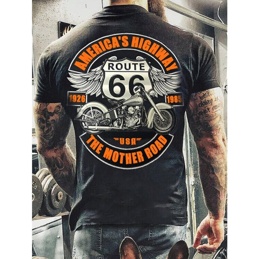 Herren Fashion Vintage Biker 3D T-Shirt Rundhals Unisex Sommer Streetwear