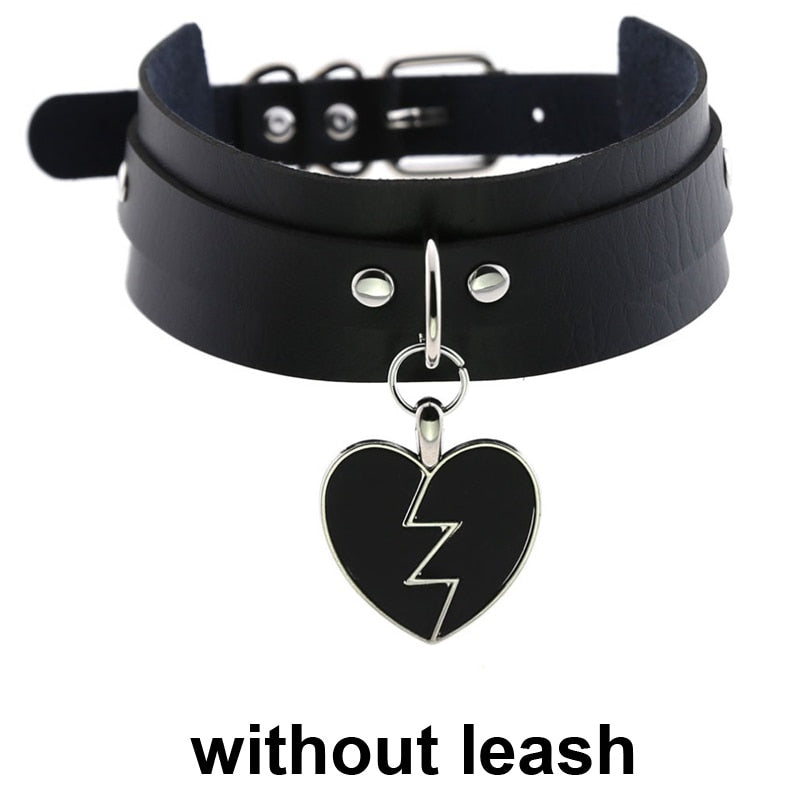 Frauen Sexy Punk Leder Dessous Halsband O-Ring Gürtelschnalle Halskette
