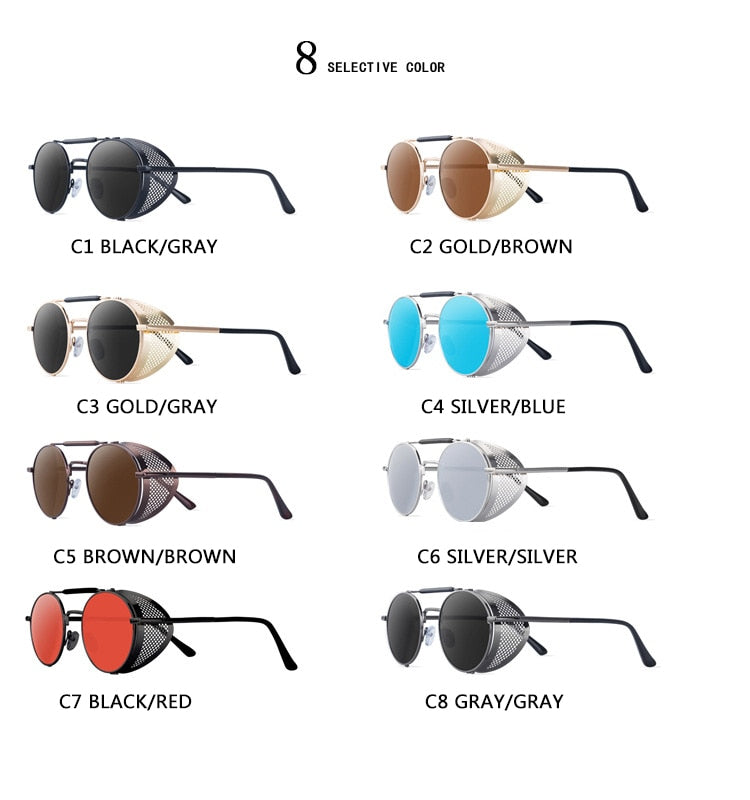 Runde Polarisierte Sonnenbrille Retro Männer Frauen Metall Kreis Fahren Gläser UV400