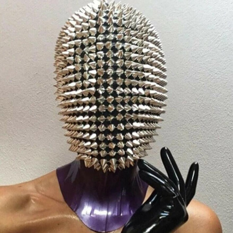 Nachtclub Nieten Kopfmaske Strass GoGo Bondage Fetisch SM BDSM Sex Spielzeug Maske