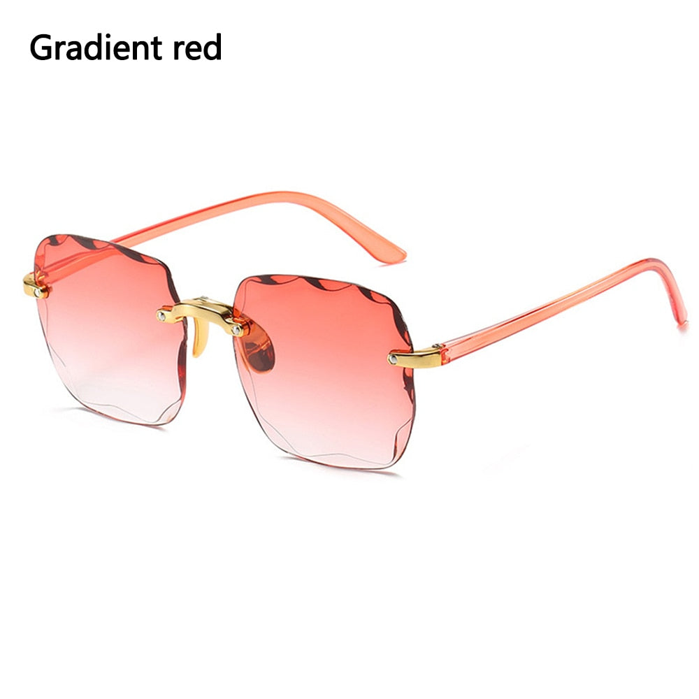 Damen Herren Randlose Sonnenbrille Luxus Shades UV400 Brillen Sonnenbrillen Neu