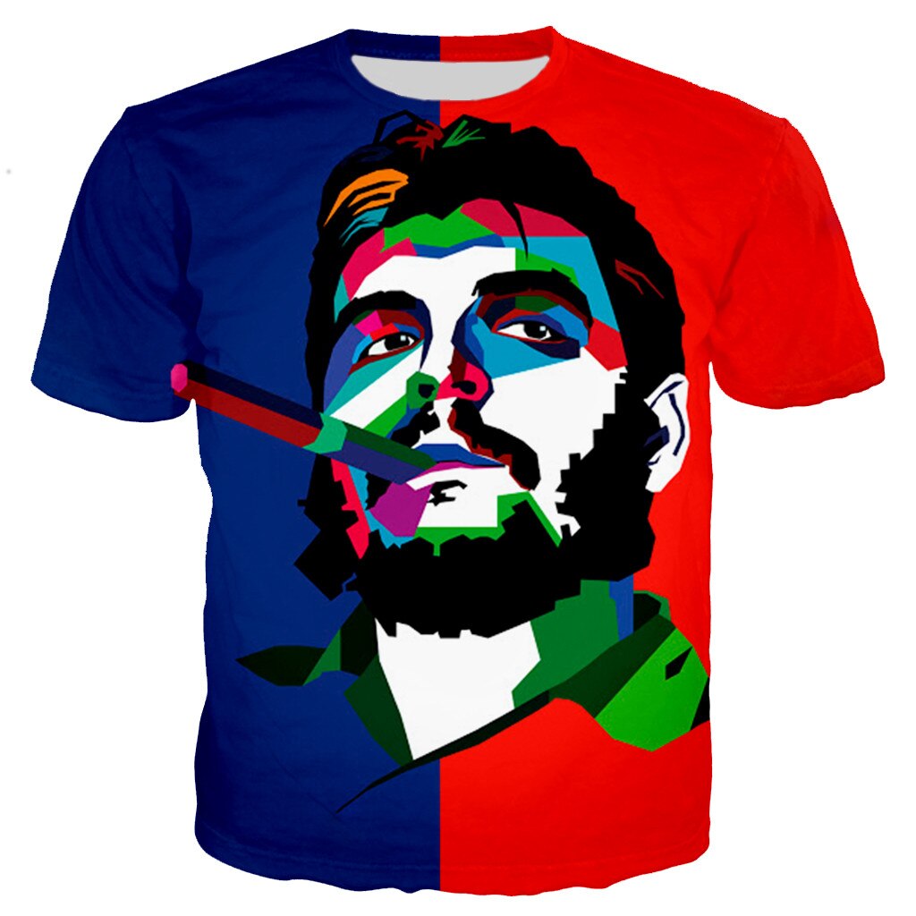 Herren Che Guevara 3D T-Shirt Rundhals Unisex Sommer Streetwear