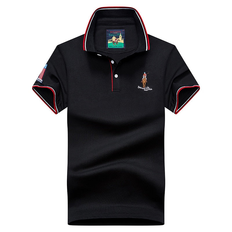 Herren Poloshirt Kontrast Kragen Polo Kurzarm Slim Fit Hemd Polohemd T-Shirt NEU