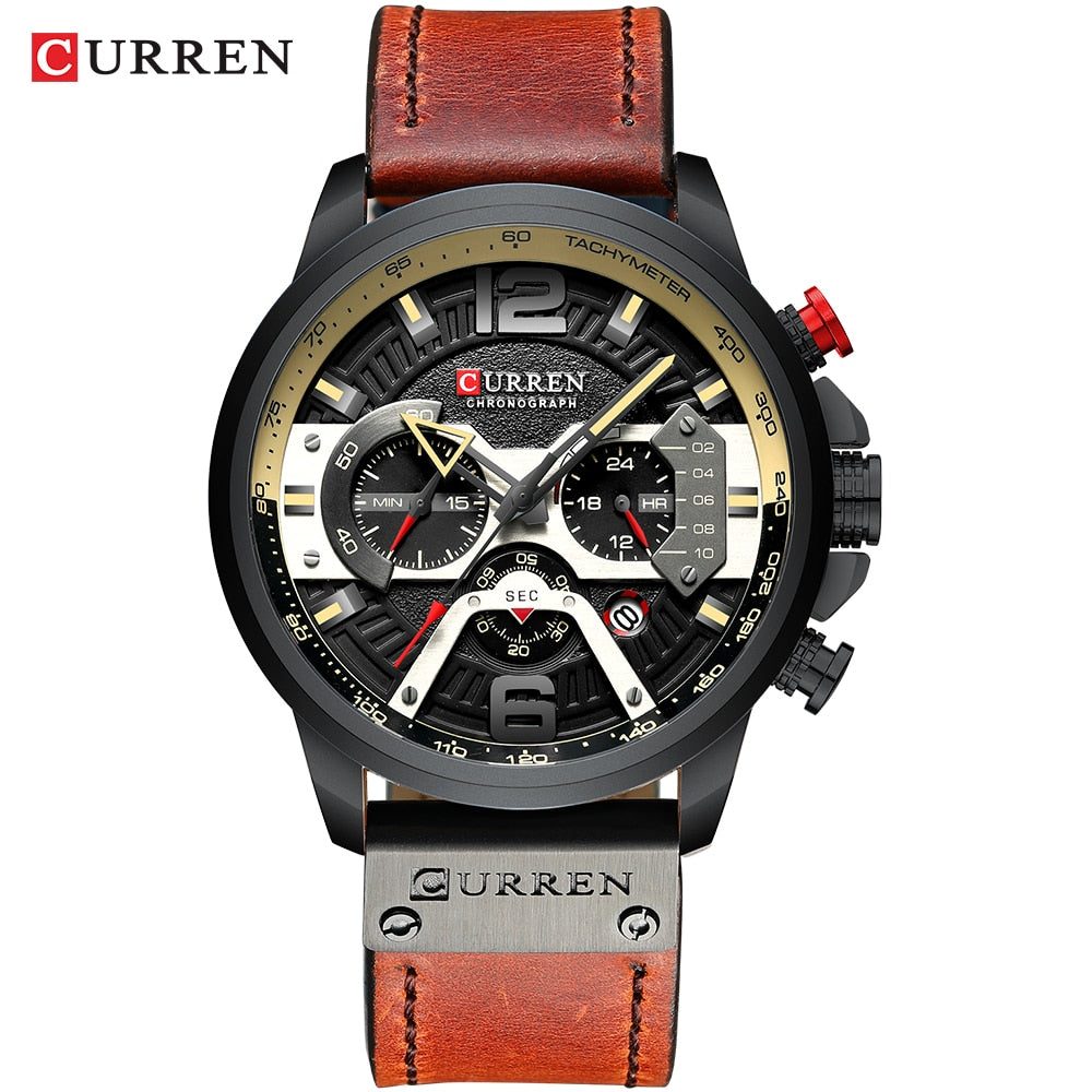 Herren Armbanduhr Silber Schwarz Edelstahl Fashion Luxus Chronograph  Business