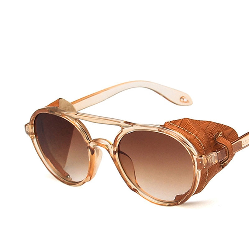 LeonLion Luxus Schwarz Matt Rund Herren Sonnenbrille Markenbrille Retro