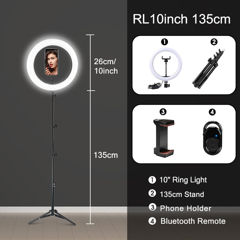 Selfie Ringlicht mit Stativ-Ständer 6 Zoll LED Ring Fotografie